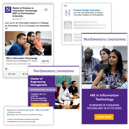Retargeting ads are commonly used for personalization in higher education marketing